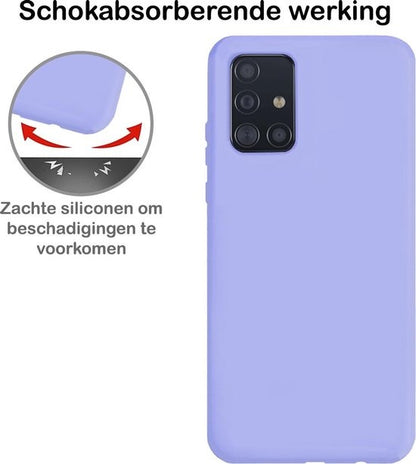Samsung A71 Hoesje Siliconen Backcover Lichtgewicht - Lila