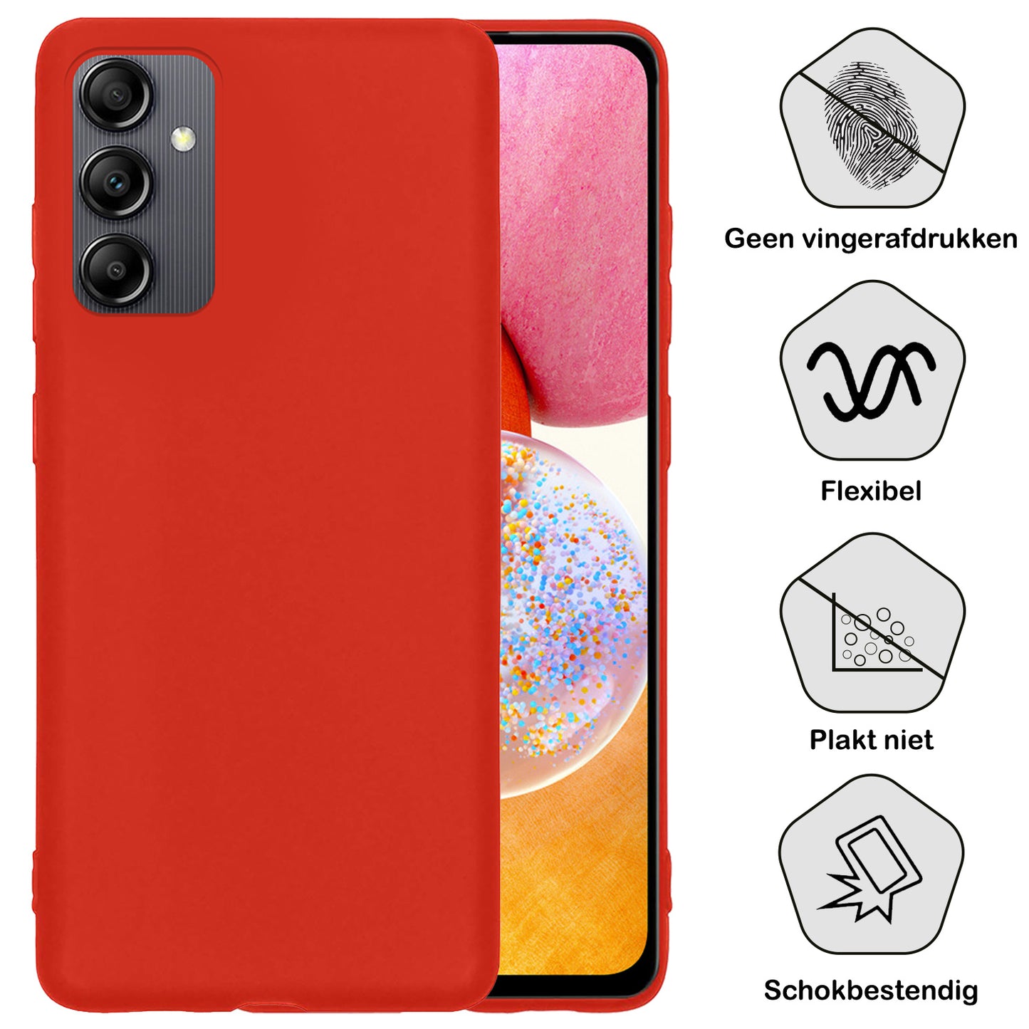 Samsung A14 Hoesje Siliconen - Rood