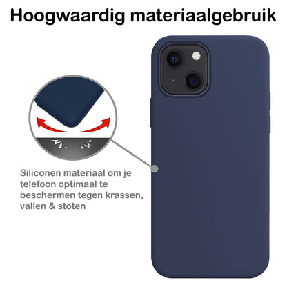 iPhone 14 Plus Hoesje Siliconen Backcover Lichtgewicht - Donkerblauw