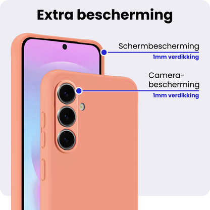 Samsung A37 Hoesje Siliconen Backcover Lichtgewicht - Perzik