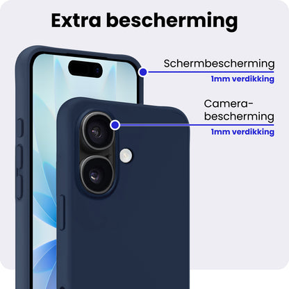 iPhone 17 Hoesje Siliconen Backcover Lichtgewicht - Donkerblauw