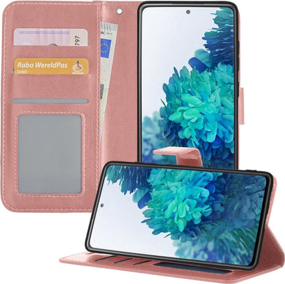 Samsung S20 FE Hoesje Bookcase Cover met Kaarthouder - Rosé goud