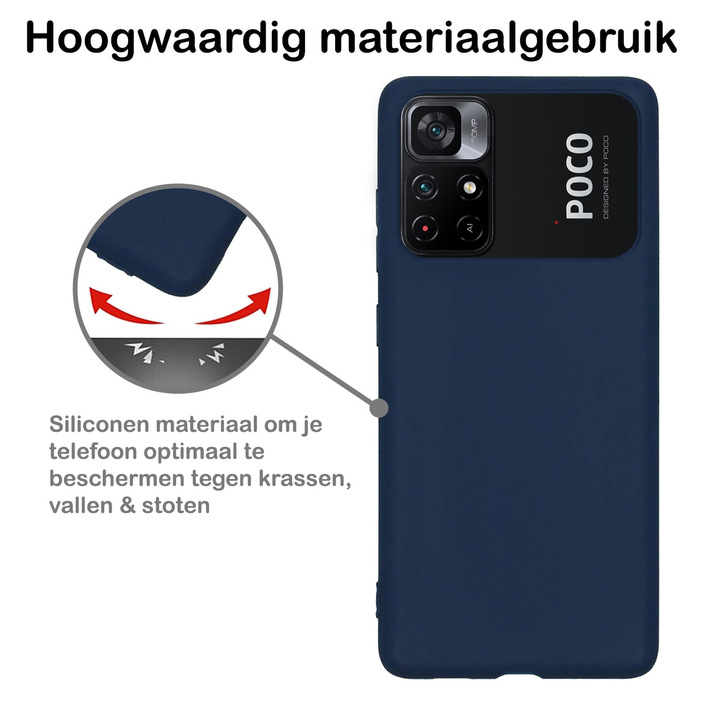 Xiaomi Poco M4 Pro 5G Hoesje Siliconen - Donkerblauw