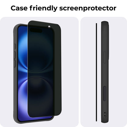 iPhone 16 Plus Screenprotector Privacy Tempered Glass