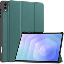 Samsung Galaxy Tab S11 Ultra Trifold Bookcase Hoes met Penhouder voor S Pen - Donkergroen