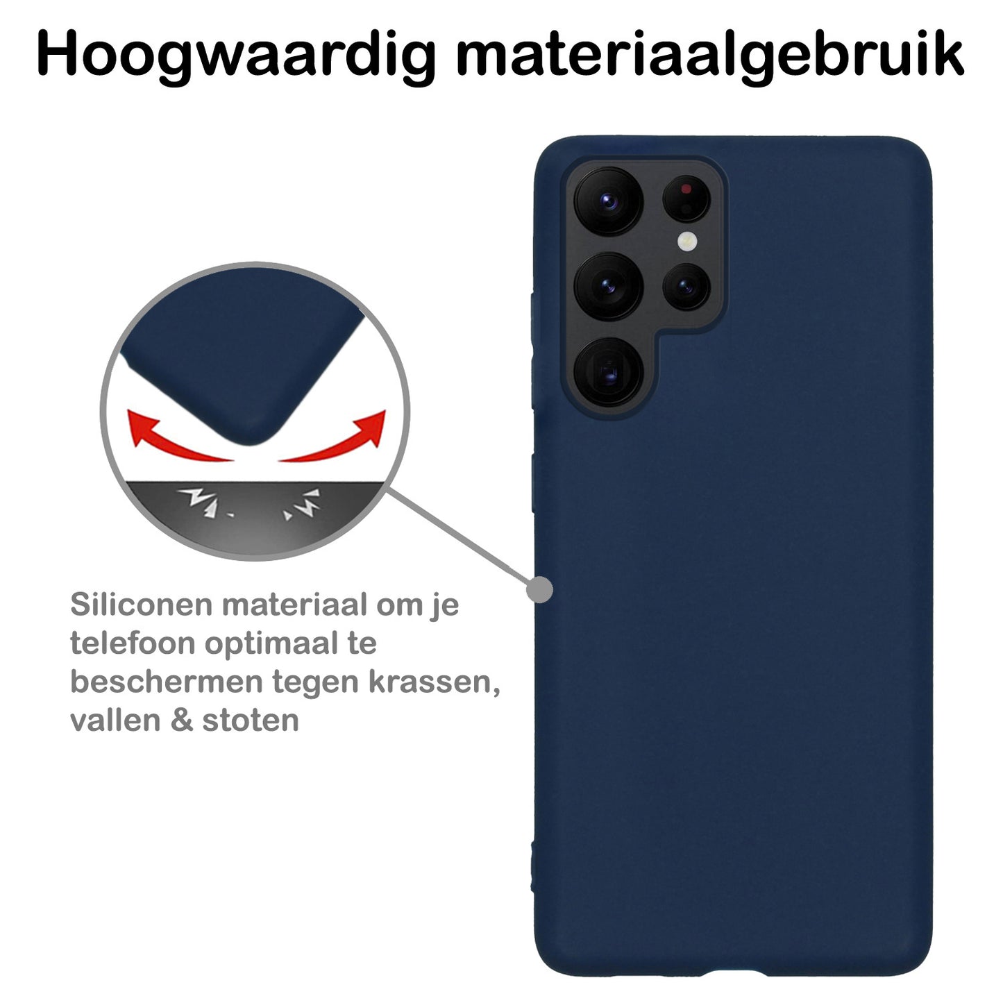 Samsung S22 Ultra Hoesje Siliconen - Donkerblauw