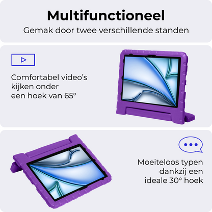 iPad Air 2024 / 2025 (13 inch) Kinderhoes Shockabsorberend Foam - Paars