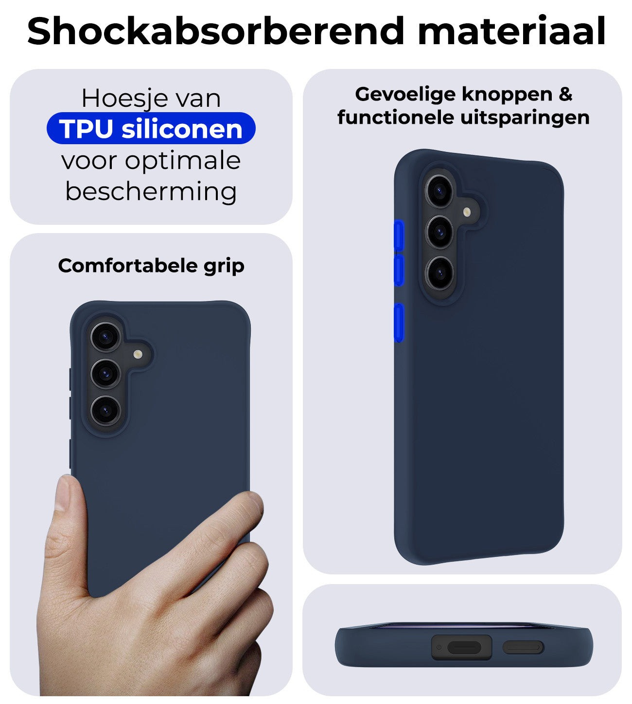 Samsung S24 Plus Hoesje Siliconen - Donkerblauw