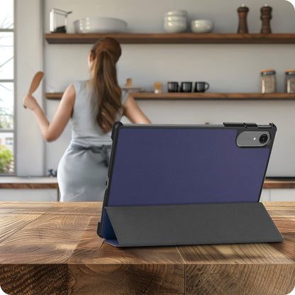 Lenovo Idea Tab Pro Gen 2 Trifold Bookcase Hoes - Donkerblauw