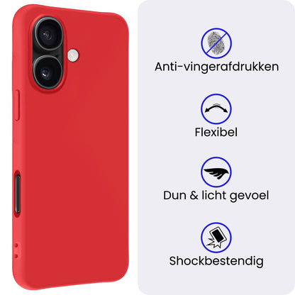 iPhone 17 Hoesje Siliconen Backcover Lichtgewicht - Rood