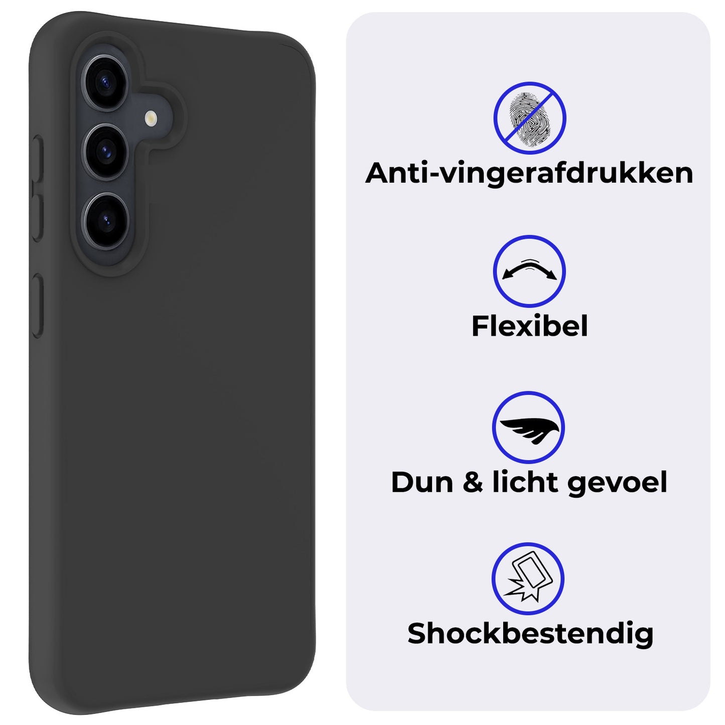 Samsung S24 Plus Hoesje Siliconen - Zwart