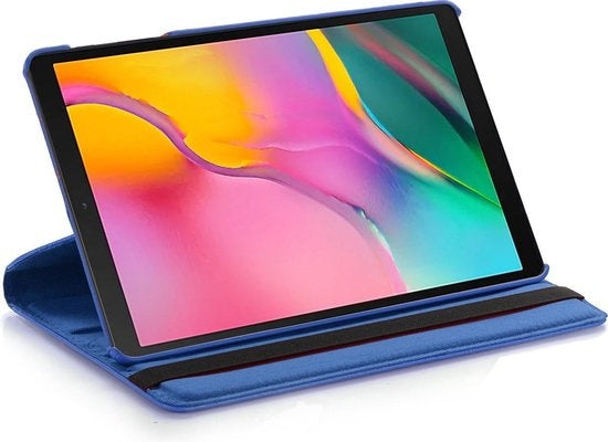 Samsung Galaxy Tab A 10.1 2019 Hoesje 360ðð Draaibare Book Case Kunstleer - Donkerblauw