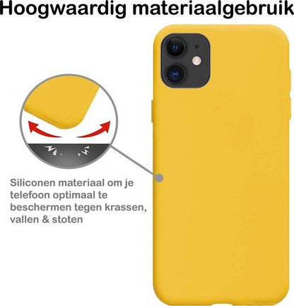iPhone 12 Hoesje Siliconen Backcover Lichtgewicht - Geel
