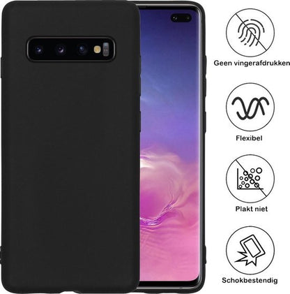 Samsung S10 Hoesje Siliconen - Zwart