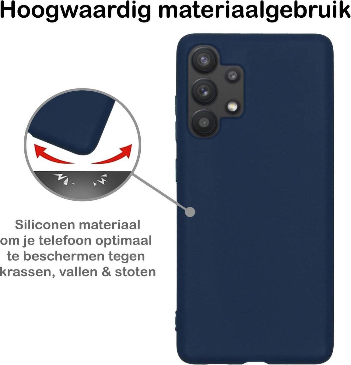 Samsung A32 5G Hoesje Siliconen - Donkerblauw