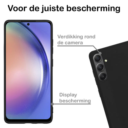 Samsung A54 Hoesje Siliconen Backcover Lichtgewicht - Zwart
