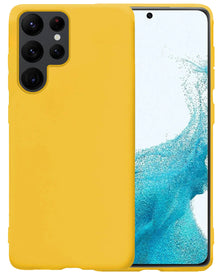 Samsung S22 Ultra Hoesje Siliconen Backcover Lichtgewicht - Geel