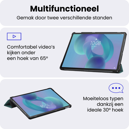 Lenovo Idea Tab Trifold Bookcase Hoes - Donkergroen