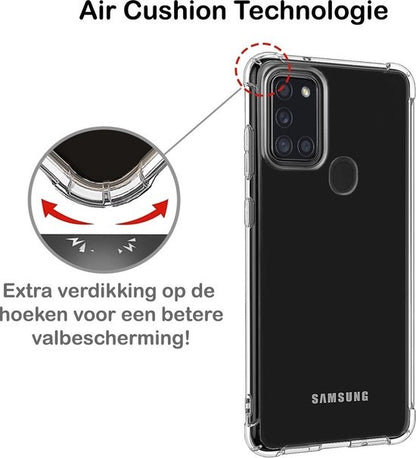Samsung A21s Hoesje Shockproof Backcover Siliconen - Transparant