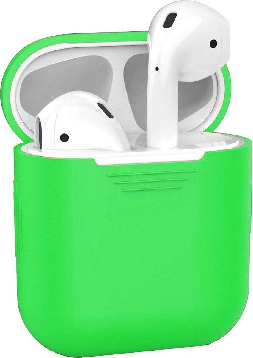 AirPods 1 Hoesje Siliconen met Clip - Groen