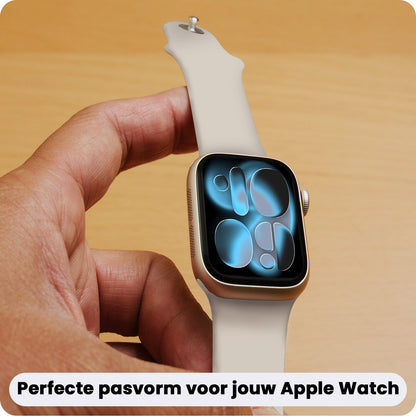Apple Watch 1, 2, 3, 4, 5, 6, 7, 8, 9, 10, 11, SE - 42/44/45/46 mm Bandje Siliconen met verstelbare polsband - Ivoor