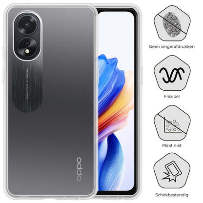 OPPO A18 Hoesje Siliconen Backcover Lichtgewicht - Transparant