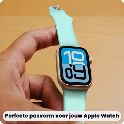 Apple Watch 1, 2, 3, 4, 5, 6, 7, 8, 9, SE - 38/40/41 mm Bandje Siliconen met verstelbare polsband - Mintgroen