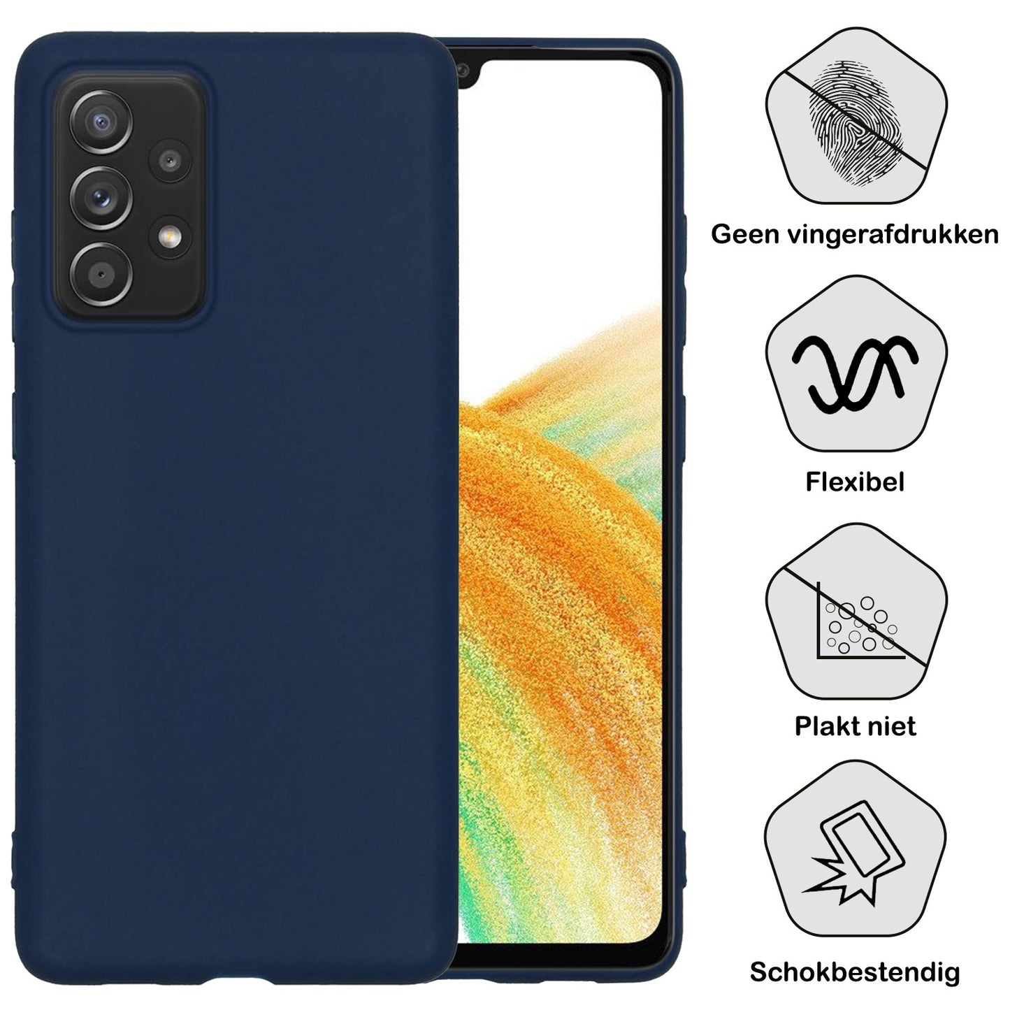 Samsung A33 Hoesje Siliconen - Donkerblauw