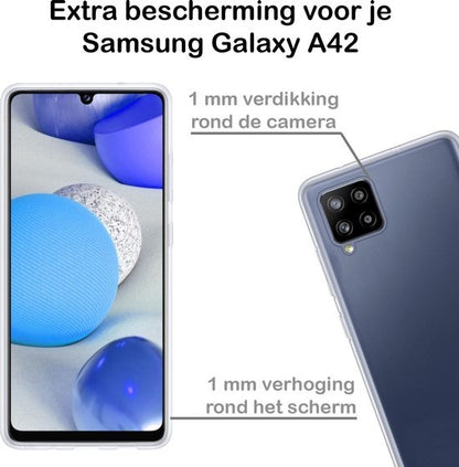 Samsung A42 Hoesje Siliconen Backcover Lichtgewicht - Transparant