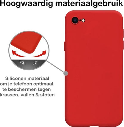 iPhone SE 2020 Hoesje Siliconen Backcover Lichtgewicht - Rood