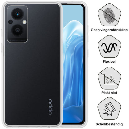 OPPO Reno 8 Lite Hoesje Siliconen Backcover Lichtgewicht - Transparant