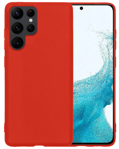 Samsung S22 Ultra Hoesje Siliconen Backcover Lichtgewicht - Rood