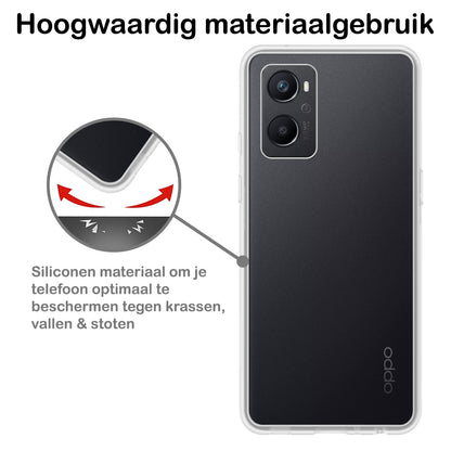 OPPO A76 Hoesje Siliconen - Transparant