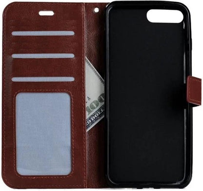 iPhone 8 Hoesje Bookcase Cover met Kaarthouder - Bruin