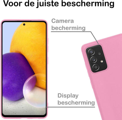Samsung A72 Hoesje Siliconen Backcover Lichtgewicht - Lichtroze