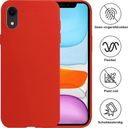 iPhone XR Hoesje Siliconen Backcover Lichtgewicht - Rood