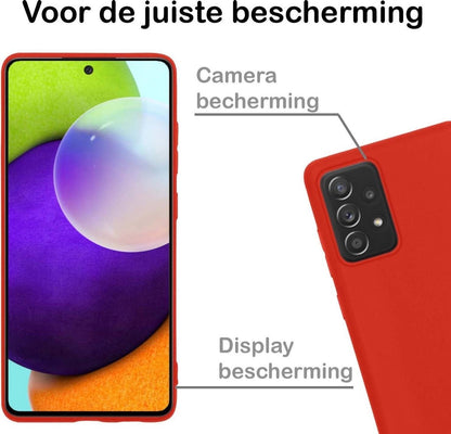Samsung A52 Hoesje Siliconen Backcover Lichtgewicht - Rood