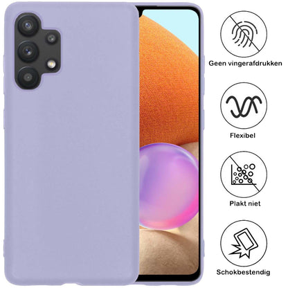 Samsung A32 4G Hoesje Siliconen Backcover Lichtgewicht - Lila