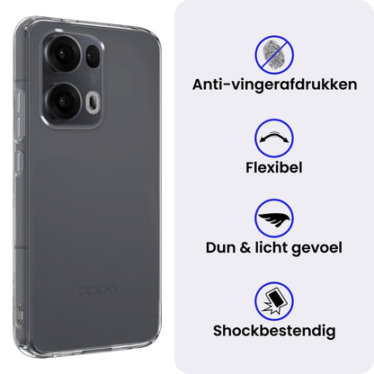 OPPO Reno 13 Pro Hoesje Siliconen Backcover Lichtgewicht - Transparant