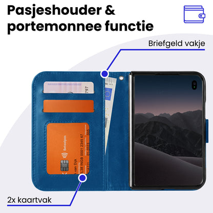 iPhone Duo Hoesje Bookcase Cover met Kaarthouder - Donkerblauw