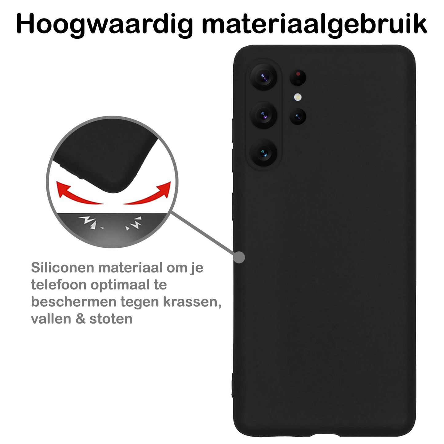 Samsung S23 Ultra Hoesje Siliconen - Zwart