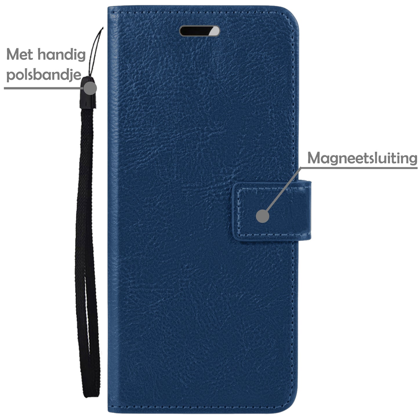 Samsung S21 Hoesje Book Case Kunstleer - Donkerblauw