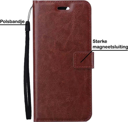 Samsung A32 4G Hoesje Bookcase Cover met Kaarthouder - Bruin