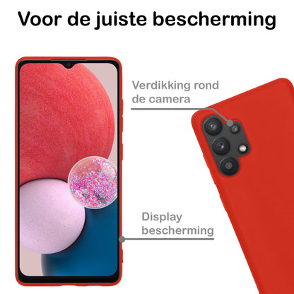 Samsung A13 4G Hoesje Siliconen Backcover Lichtgewicht - Rood