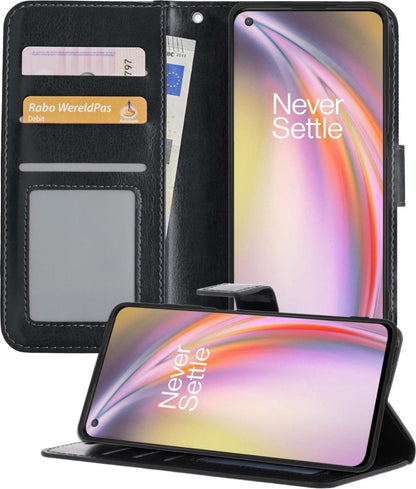 OnePlus Nord CE Hoesje Bookcase Cover met Kaarthouder - Zwart
