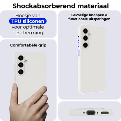 Samsung A35 Hoesje Siliconen Backcover Lichtgewicht - Wit