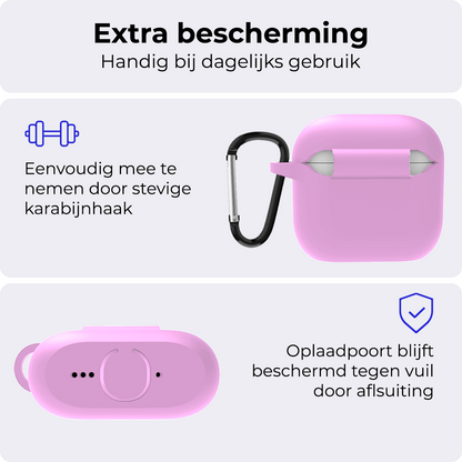 AirPods 4 Hoesje Siliconen Krasbestendig - Flamingo