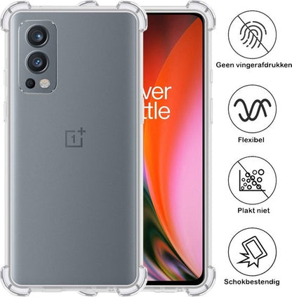 OnePlus Nord 2 Hoesje Shockproof Backcover Siliconen - Transparant