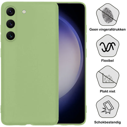 Samsung S23 Plus Hoesje Siliconen Backcover Lichtgewicht - Groen
