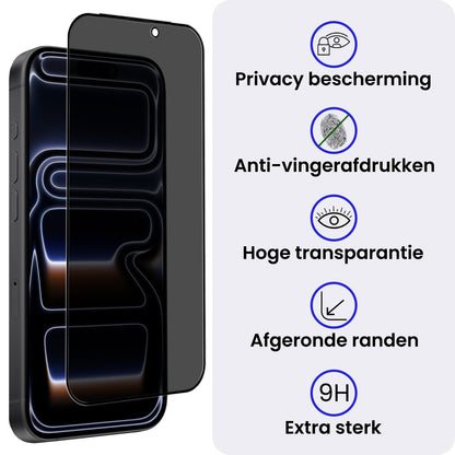 iPhone 17 Pro Max Screenprotector Gehard Glas - Privacy